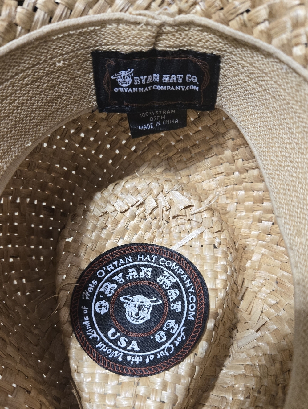 O'Ryan Hat Co 100% Straw Brayden Festival Western Adult Cowboy Hat GUC - Picture 4 of 10
